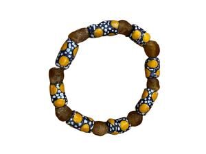 Orange Art Glass Beaded Bracelet